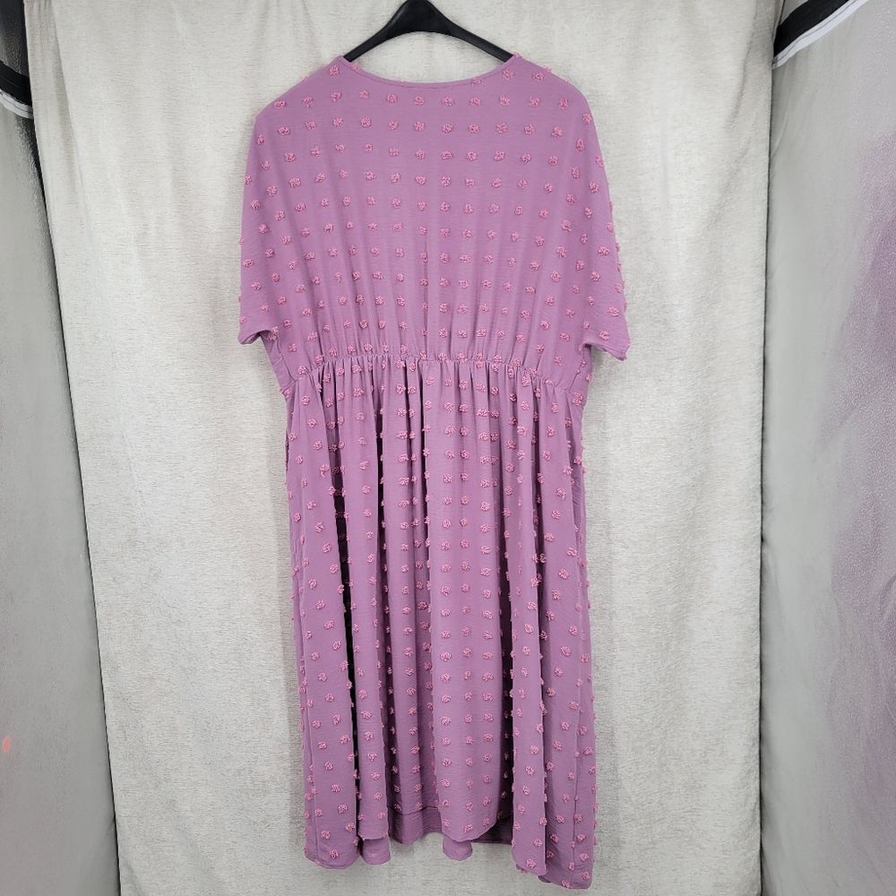 BloomChic NWT 22/24 Whimsical Lilac V-Neck Textured Midi/Maxi Dress - Picture 9 of 15